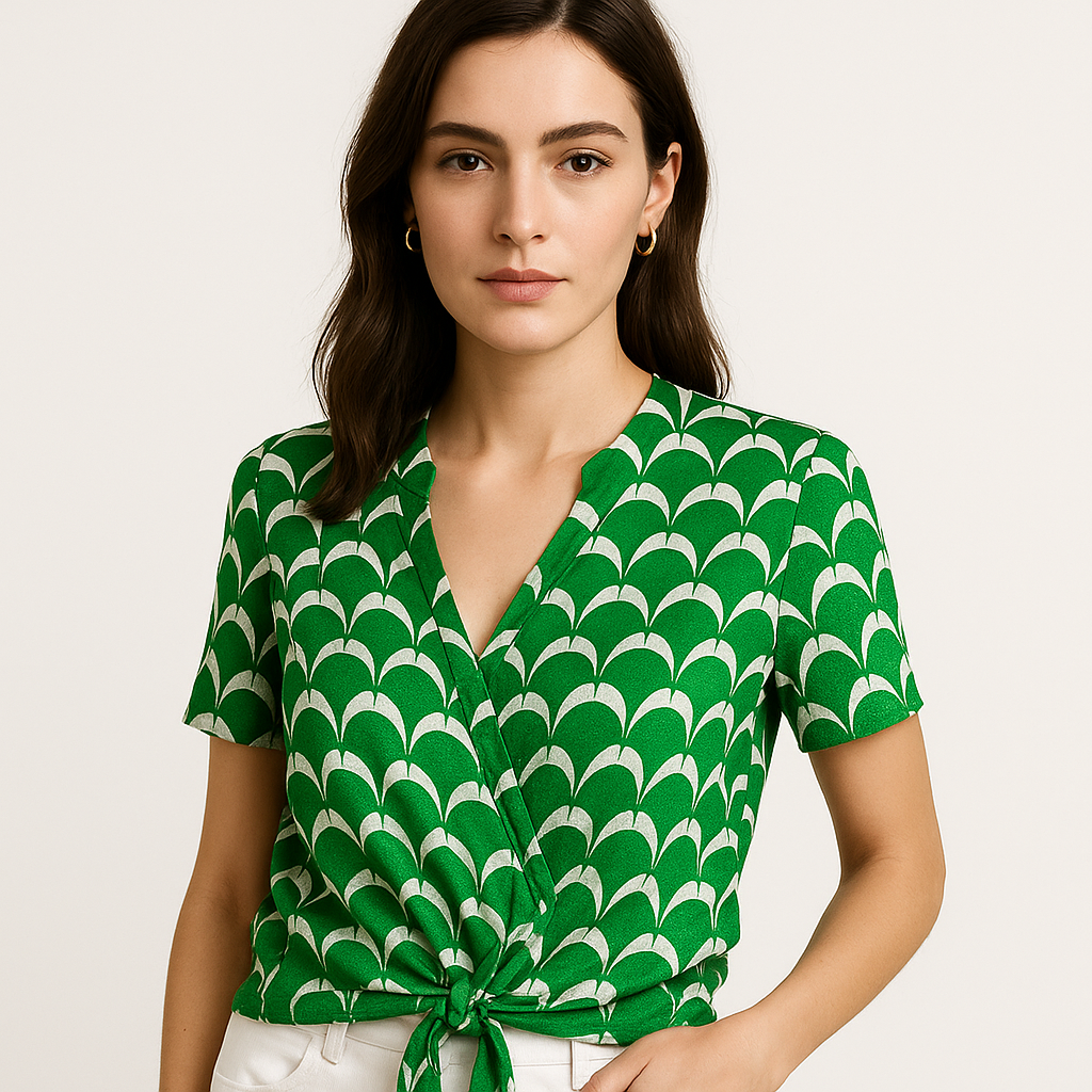 Wickelbluse mit Print