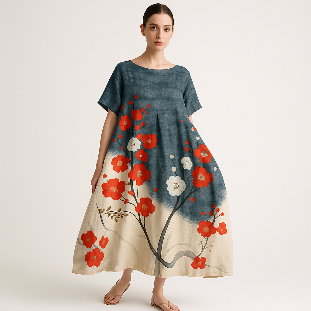 Indigo Flower Kleid