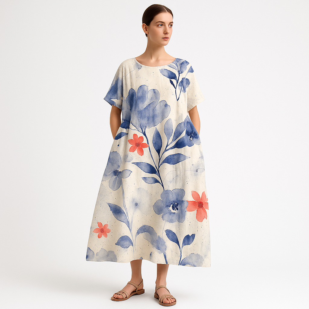 Indigo Flower Kleid