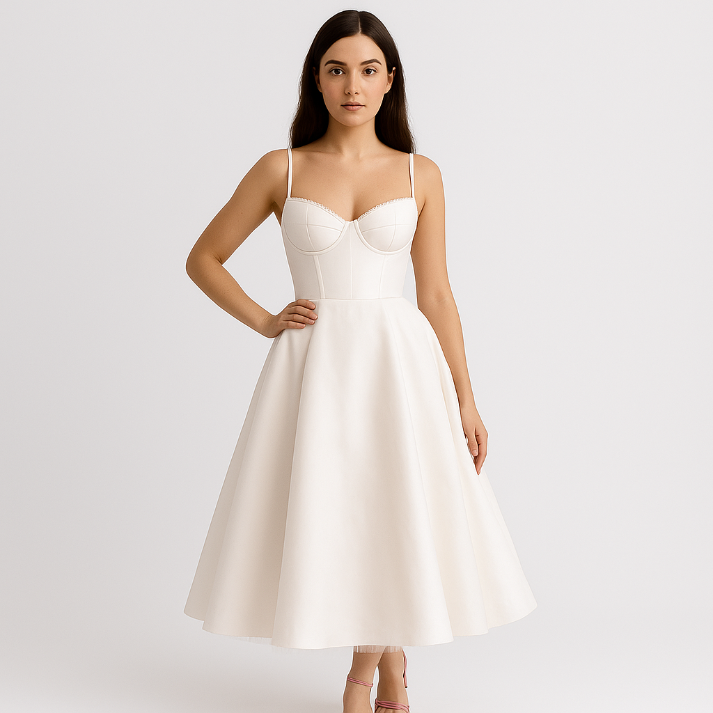Satin Fit & Flare Kleid
