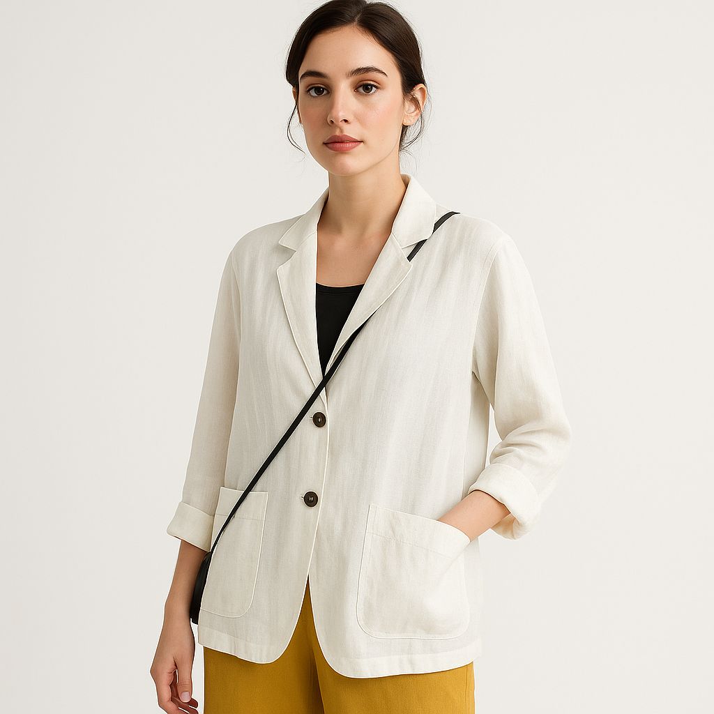 Leichter Leinenblazer mit Taschen